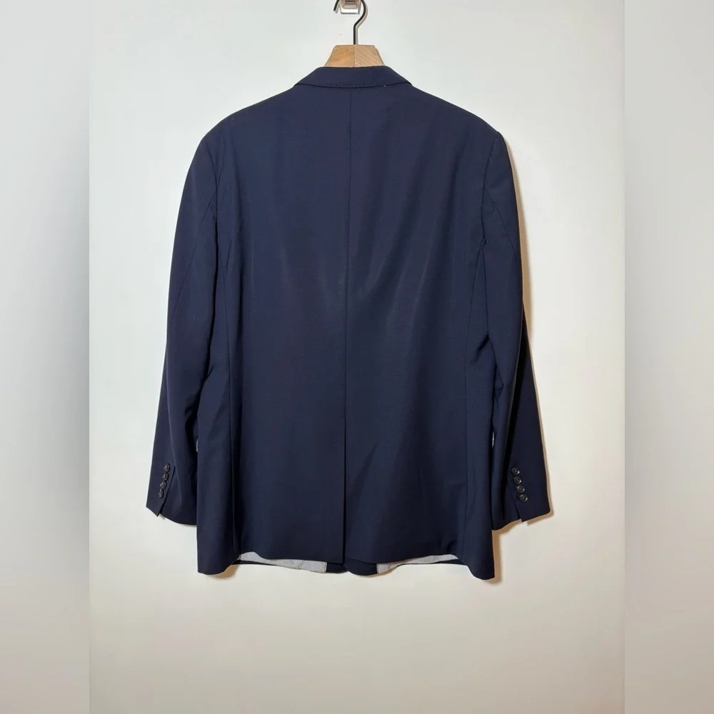 Brooks Brothers 346 Explorer Fitzgerald Fit Solid Navy Blue Wool Blazer Mens 45R